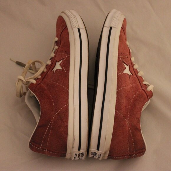 Converse One Star Ox Low Top Red Suede Men’s 10 Women’s 12 - Picture 8 of 9